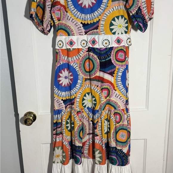 NEVER FULLY DRESSED
Crochet Print Malibu Midi Dress in Cotton-poplin - Picture 5 of 9